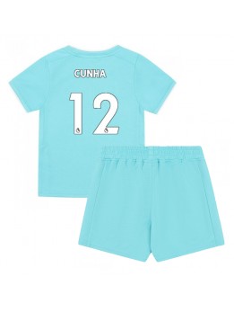 Wolves Matheus Cunha #12 Ausweichtrikot für Kinder 2023-24 Kurzarm (+ Kurze Hosen)